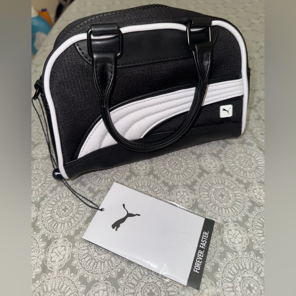 Puma women Black and White small Toiletry Bag